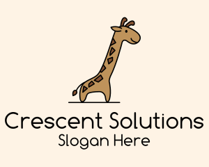Giraffe Safari Cartoon Logo