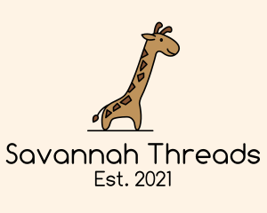 Giraffe Safari Cartoon logo