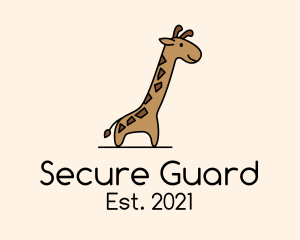 Giraffe Safari Cartoon logo