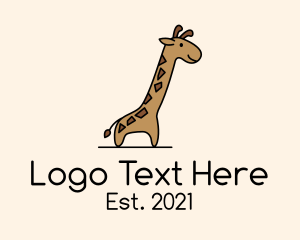 Raptor - Giraffe Safari Cartoon logo design