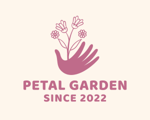 Botanical Flower Hand logo design