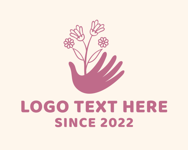 Botanical Flower Hand logo