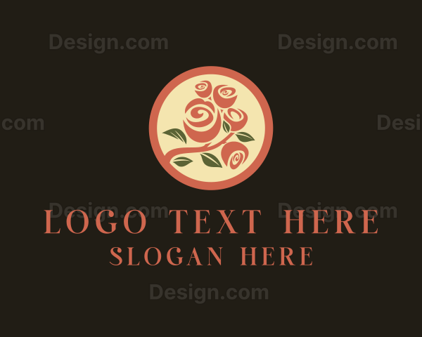 Rose Flower Bouquet Logo