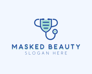 Medical Face Mask Stethoscope logo design