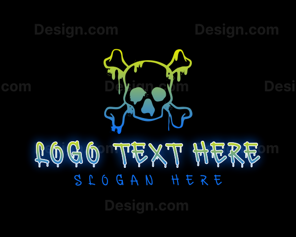 Scary Skull Graffiti Logo