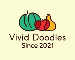 Multicolor Vegetable Doodle  logo design