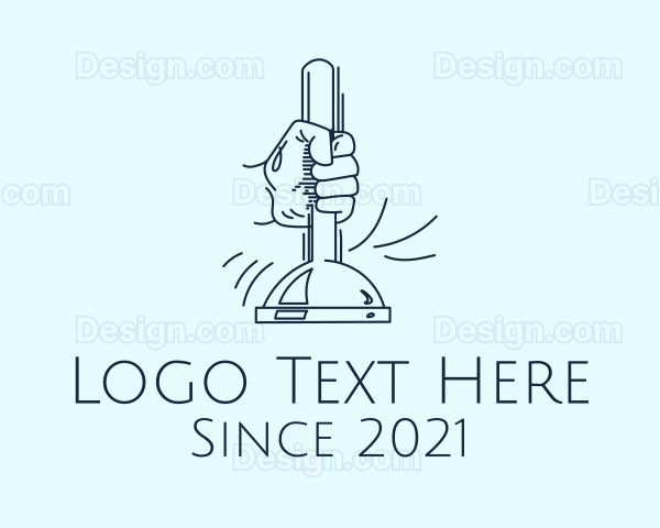 Toilet Plunger Hand Logo