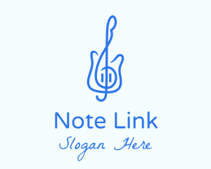 Electric Guitar Note  logo design