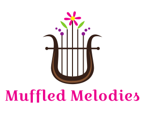 Floral Harp Instrument   logo design