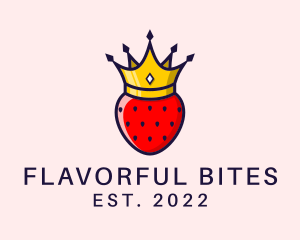 Strawberry Fruit Crown logo design