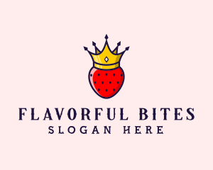 Strawberry Fruit Crown logo design