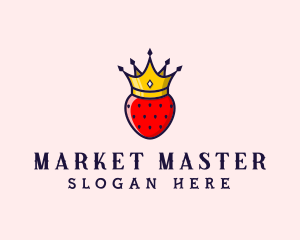 Strawberry Fruit Crown logo design