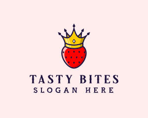 Strawberry Fruit Crown logo design