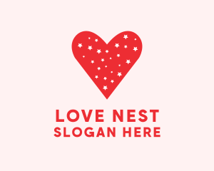 Star Red Love Heart logo design