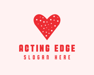 Star Red Love Heart logo design