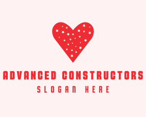 Star Red Love Heart logo design