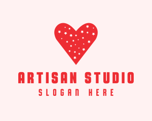 Star Red Love Heart logo design