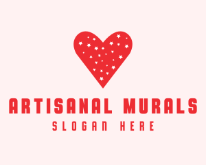 Star Red Love Heart logo design