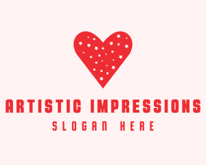 Star Red Love Heart logo design