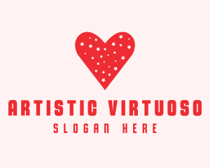 Star Red Love Heart logo design