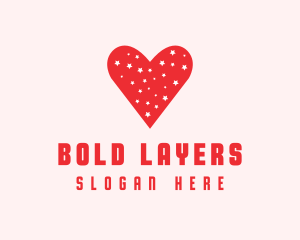 Star Red Love Heart logo design