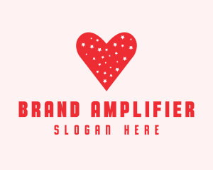 Star Red Love Heart logo design