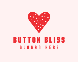 Star Red Love Heart logo design