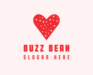 Star Red Love Heart logo design