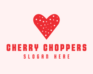 Star Red Love Heart logo design