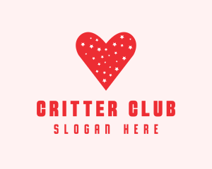 Star Red Love Heart logo design