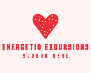 Star Red Love Heart logo design