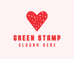 Star Red Love Heart logo design