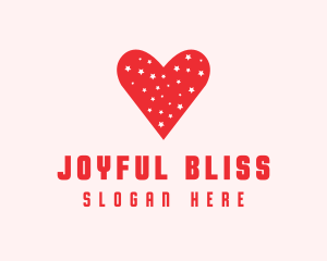 Star Red Love Heart logo design