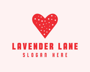 Star Red Love Heart logo design