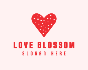 Star Red Love Heart logo design