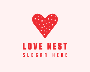 Star Red Love Heart logo design