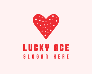 Star Red Love Heart logo design