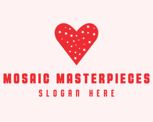 Star Red Love Heart logo design