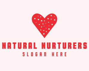 Star Red Love Heart logo design