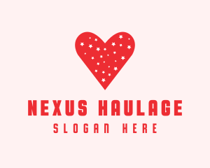 Star Red Love Heart logo design