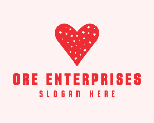 Star Red Love Heart logo design