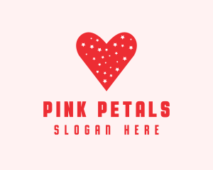 Star Red Love Heart logo design