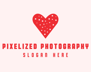 Star Red Love Heart logo design