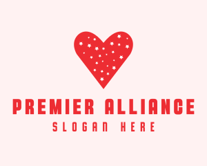 Star Red Love Heart logo design