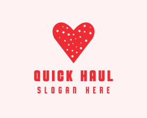 Star Red Love Heart logo design