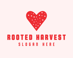 Star Red Love Heart logo design