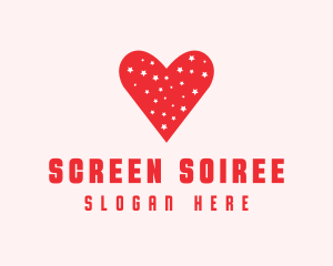 Star Red Love Heart logo design