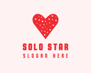 Star Red Love Heart logo design