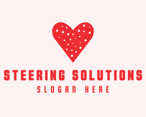 Star Red Love Heart logo design