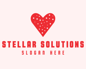 Star Red Love Heart logo design